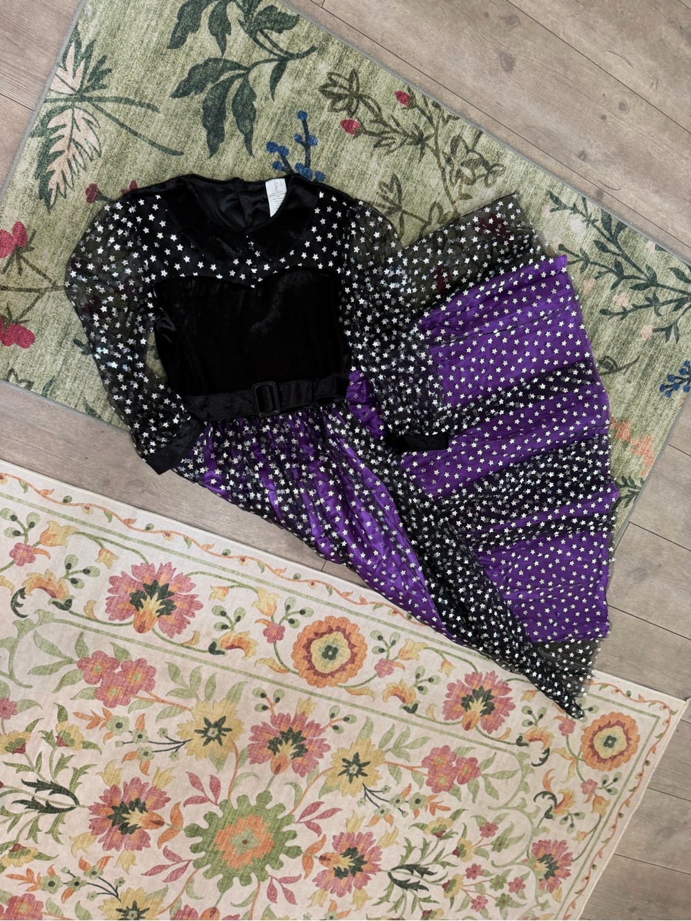 New Target Girls Witch Halloween Costume Dress Size Large Purple & Black - Picture 12 of 16
